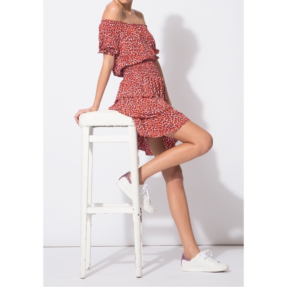 MAJE🖤 Leopard crêpe mini dress - Picture 2 of 6